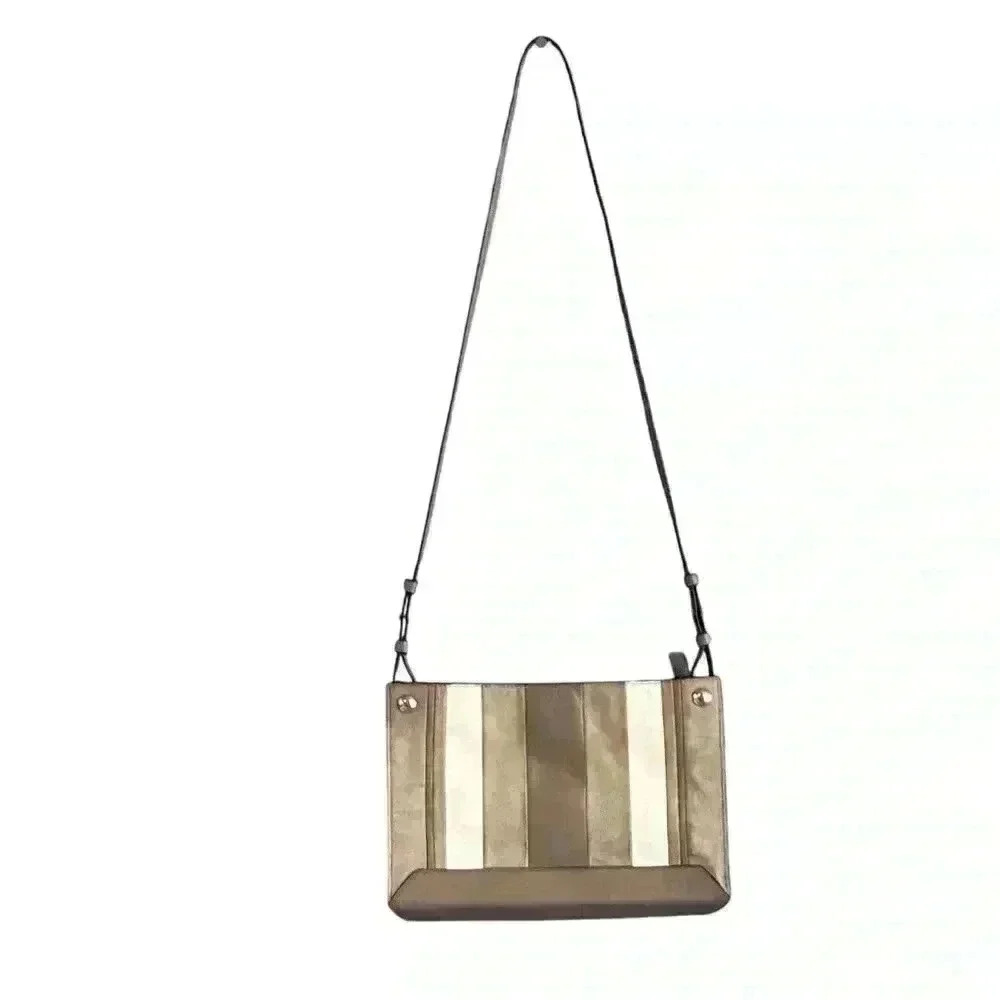 Rag & Bone Compass Crossbody Bag Purse Leather Suede Beige White Sm Crossbody NY